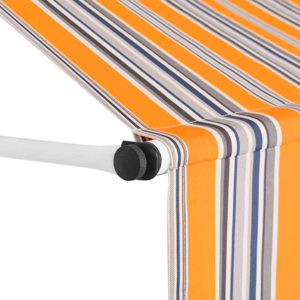 Einziehbare Markise Handbetrieben 400 cm Gelb/Blau Gestreift