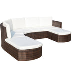 4-tlg. Garten-Lounge-Set mit Auflagen Poly Rattan Braun