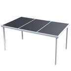 Gartentisch 150x90x74 cm Schwarz Stahl