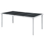 Gartentisch 190x90x74 cm Schwarz Stahl
