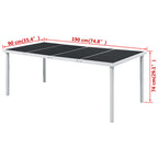Gartentisch 190x90x74 cm Schwarz Stahl