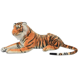 vidaXL Tiger Kuscheltier Plüsch Braun XXL