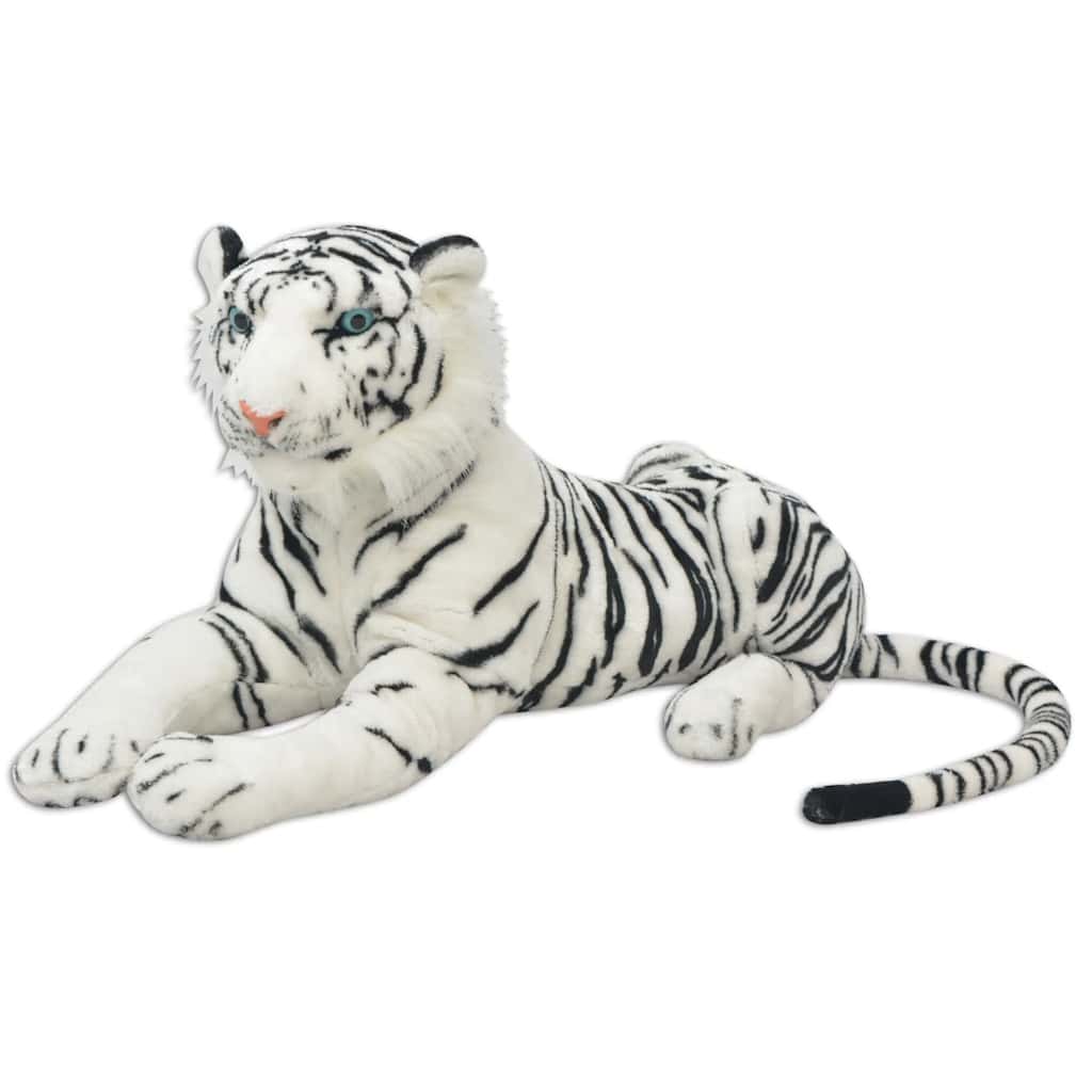 vidaXL Tiger Plüschtier Weiß XXL