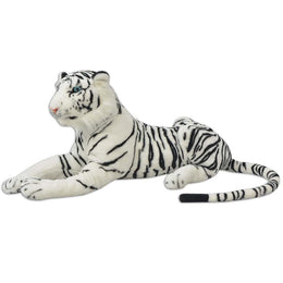 vidaXL Tiger Plüschtier Weiß XXL