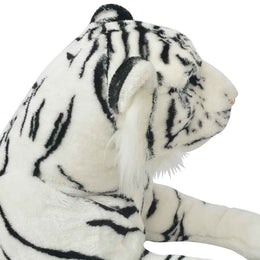 vidaXL Tiger Plüschtier Weiß XXL