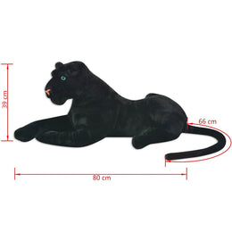 vidaXL Panther Kuscheltier Plüsch Schwarz XXL