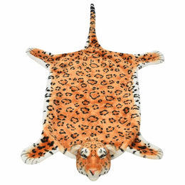 vidaXL Plüsch Leopardenfell Teppich 139 cm Braun