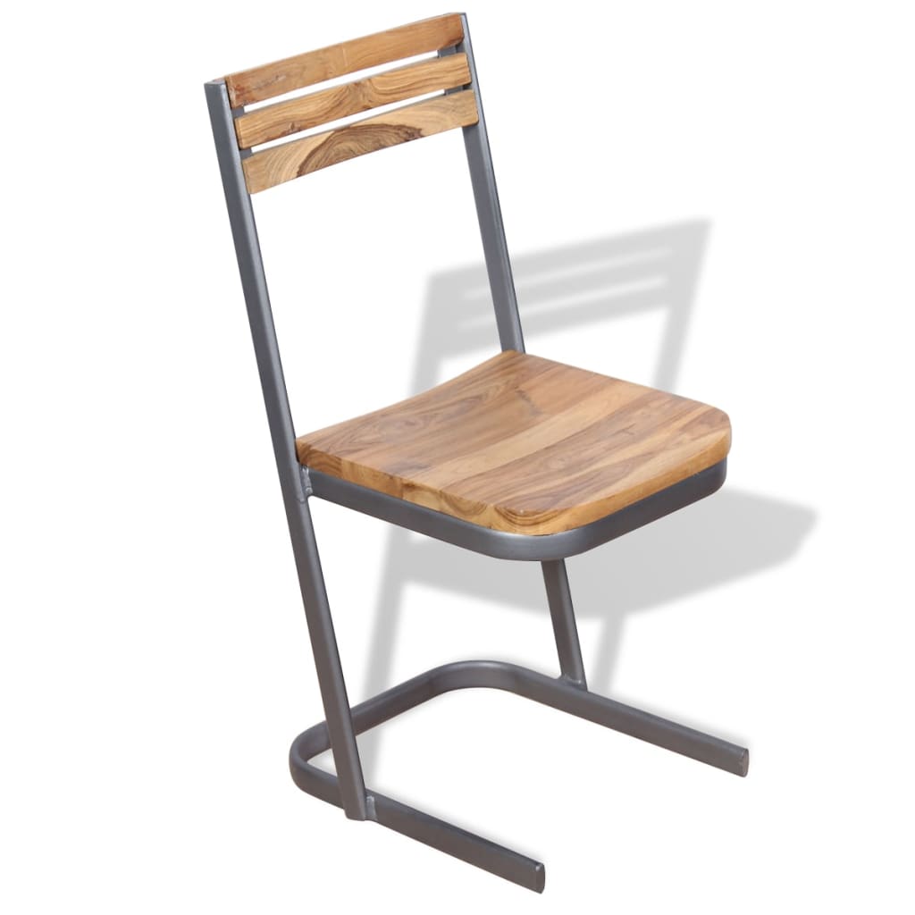 Esszimmerstühle 2 Stk. Massivholz Teak