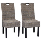 Esszimmerstuhl 2 Stk. Kubu-Rattan Mangoholz