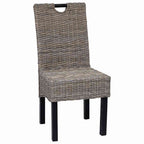 Esszimmerstuhl 2 Stk. Kubu-Rattan Mangoholz