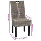 Esszimmerstuhl 2 Stk. Kubu-Rattan Mangoholz