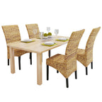 Esszimmerstühle 4 Stk. Abaca und Mango Massivholz