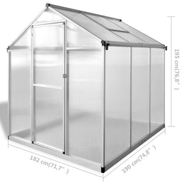vidaXL Gewächshaus Verstärkt Aluminium 3,46 m³