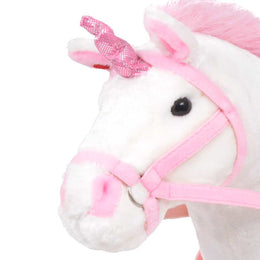 vidaXL Plüschtier Einhorn Stehend Plüsch Weiß und Rosa XXL