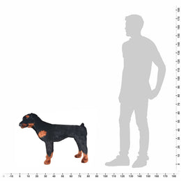 vidaXL Plüschtier Hund Rottweiler Stehend Plüsch Schwarz und Braun XXL