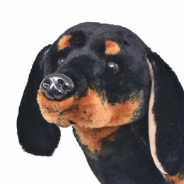 vidaXL Plüschtier Hund Dackel Stehend Plüsch Schwarz XXL