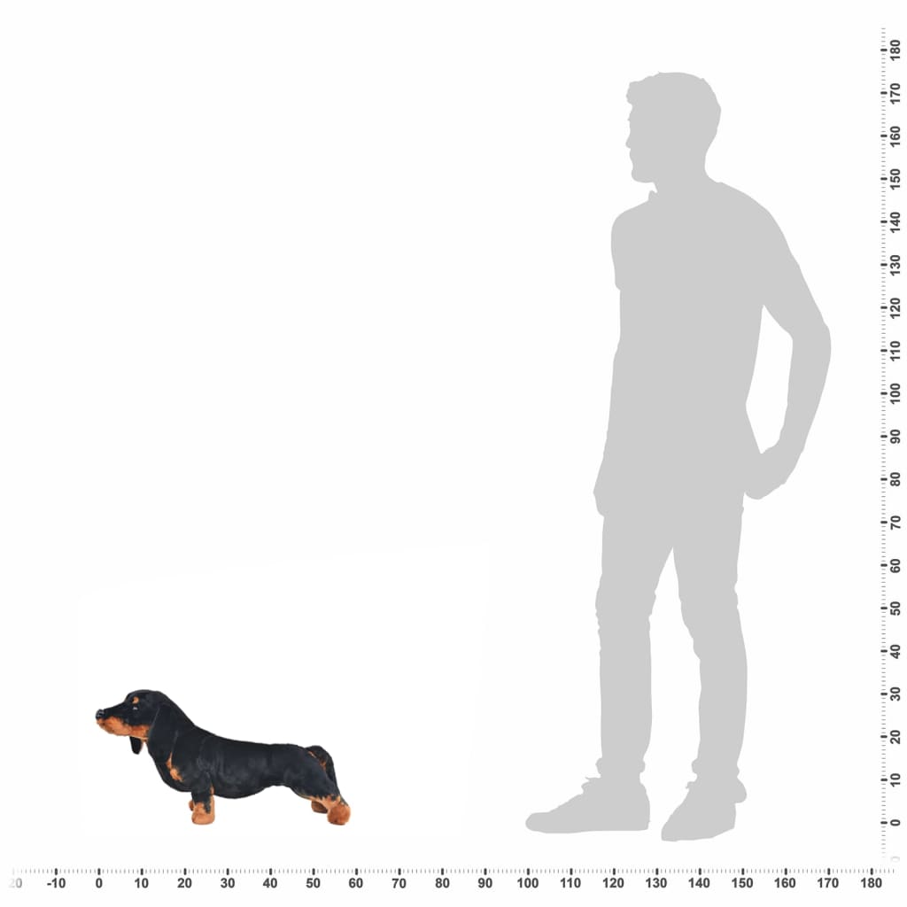 Plüschtier Hund Dackel Stehend Plüsch Schwarz XXL