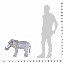 vidaXL Plüschtier Elefant Stehend Plüsch Grau XXL