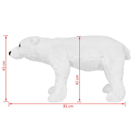 vidaXL Plüschtier Eisbär Stehend Plüsch Weiß XXL