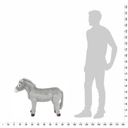 vidaXL Plüschtier Esel Stehend Plüsch Grau XXL