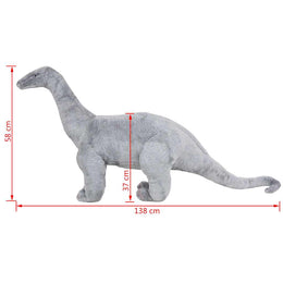 vidaXL Plüschtier Brachiosaurus Stehend Plüsch Grau XXL