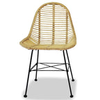 Esszimmerstühle 2 Stk. Natur Rattan