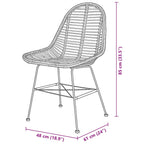 Esszimmerstühle 4 Stk. Natur Rattan Schwarz