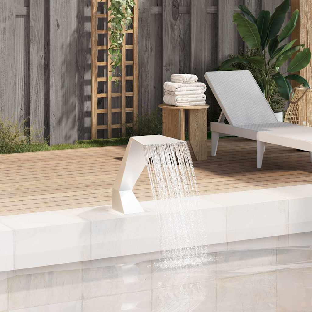 vidaXL Pool-Wasserfall Edelstahl 64x30x52 cm Silbern