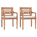 Batavia-Stühle 2 Stk. mit Polstern Massivholz Teak