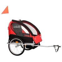 2-in-1 Fahrradanhänger und Kinderwagen Schwarz und Rot