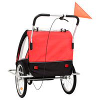 2-in-1 Fahrradanhänger und Kinderwagen Schwarz und Rot