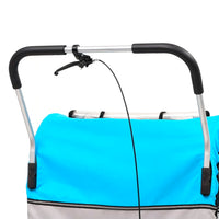 2-in-1 Fahrradanhänger und Kinderwagen Blau und Grau