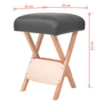 Massage-Klapphocker 12 cm dicker Sitz & 2 Nackenrollen Schwarz