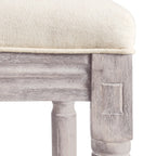Barhocker 2 Stk. Weiß Leinen