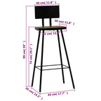 Barhocker 2 Stk. Massives Altholz