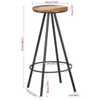 Barhocker 4 Stk. Massives Altholz
