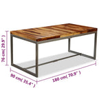 Esstisch Massivholz Akazie und Stahl 180 cm