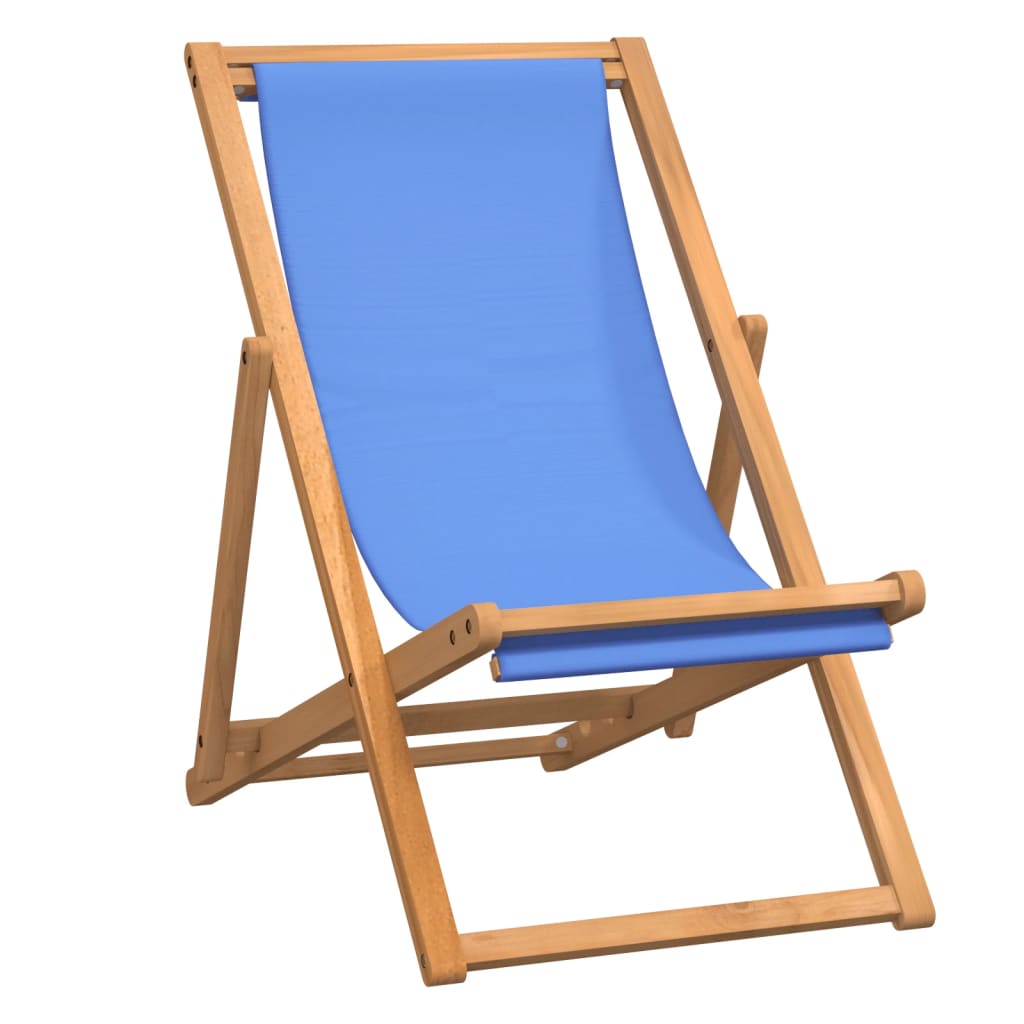 Liegestuhl Teak 56x105x96 cm Blau