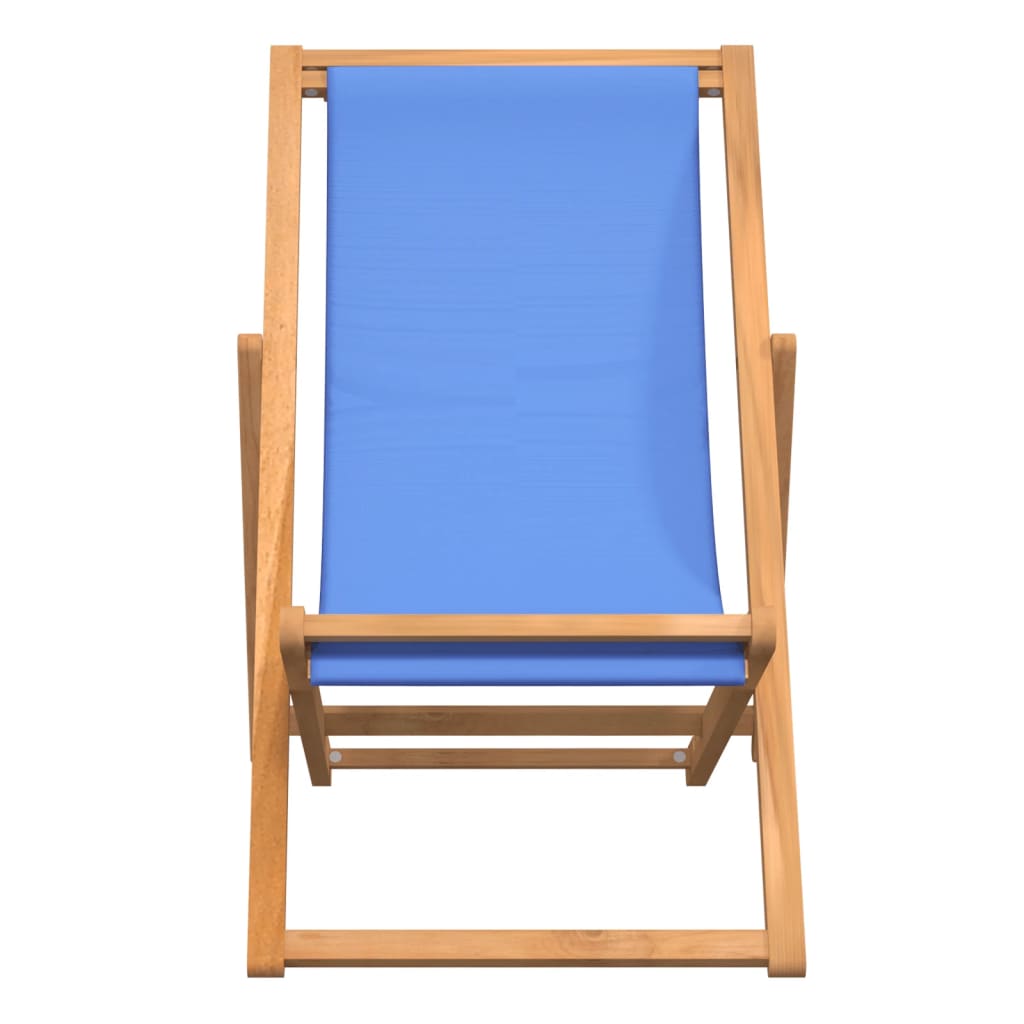 Liegestuhl Teak 56x105x96 cm Blau