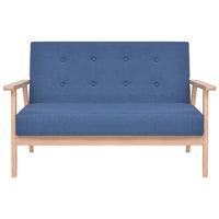 Sofagarnitur 2-tlg. Stoff Blau