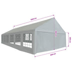 Zeltstoff ohne Gestell Grau 12 x 6 m PE