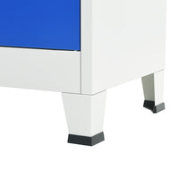 Büroschrank Metall 90x40x180 cm Grau und Blau