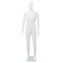 vidaXL Männliche Schaufensterpuppe mit Glassockel Weiß 185 cm