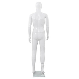 vidaXL Männliche Schaufensterpuppe mit Glassockel Weiß 185 cm