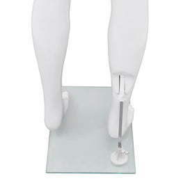 vidaXL Männliche Schaufensterpuppe mit Glassockel Weiß 185 cm
