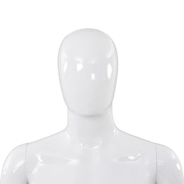 vidaXL Männliche Schaufensterpuppe mit Glassockel Weiß 185 cm