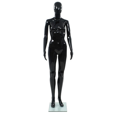 Weibliche Schaufensterpuppe mit Glassockel Schwarz 175 cm