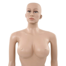 vidaXL Schaufensterpuppe Dame mit Glassockel Beige 180 cm