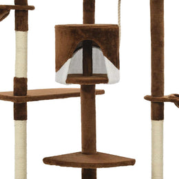 vidaXL Katzen-Kratzbaum mit Sisal-Kratzsäulen 203 cm Braun und Weiß