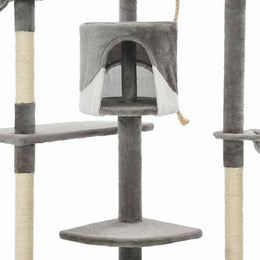 vidaXL Katzen-Kratzbaum mit Sisal-Kratzsäulen 203 cm Grau und Weiß